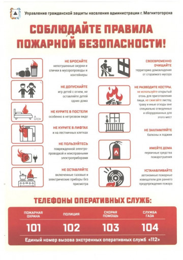 Соблюдайте правила пожарной безопасности!