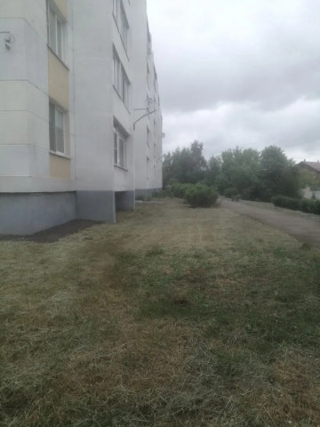 В 134 микрорайоне еще возле одного дома завершился покос травы