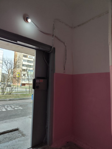 Произвели косметический ремонт тамбура